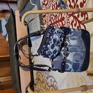 Coach Signature Bag and Medium Wristlet